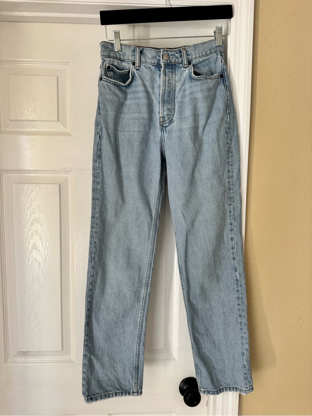 Reformation Jeans High Rise Button Fly Light Wash Straight Leg Jeans Size 24
